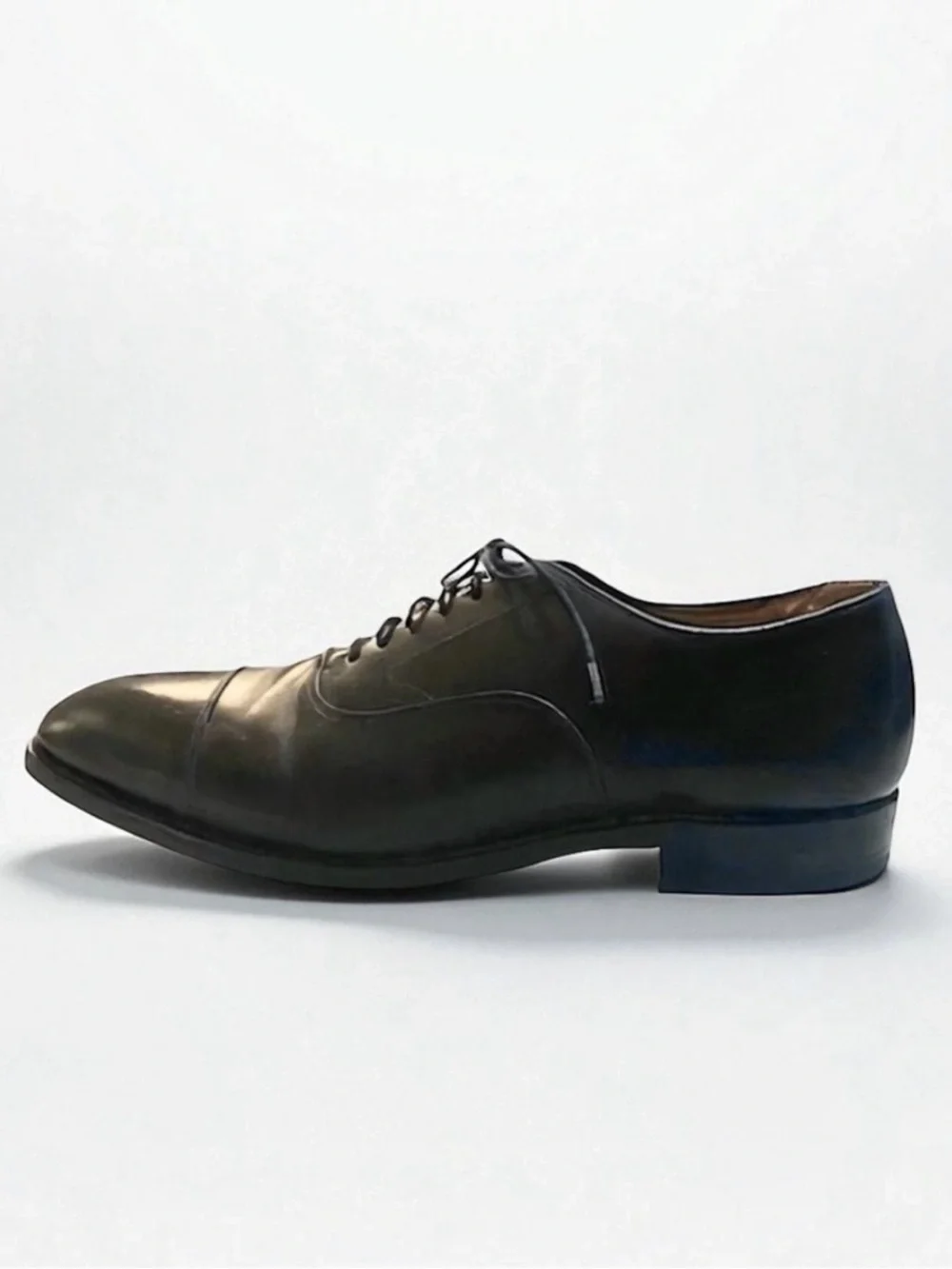 JOHNSTON & MURPHY MELTON CAP TOE TOSCANA LEATHER OXFORDS ITALY SIZE 11.5